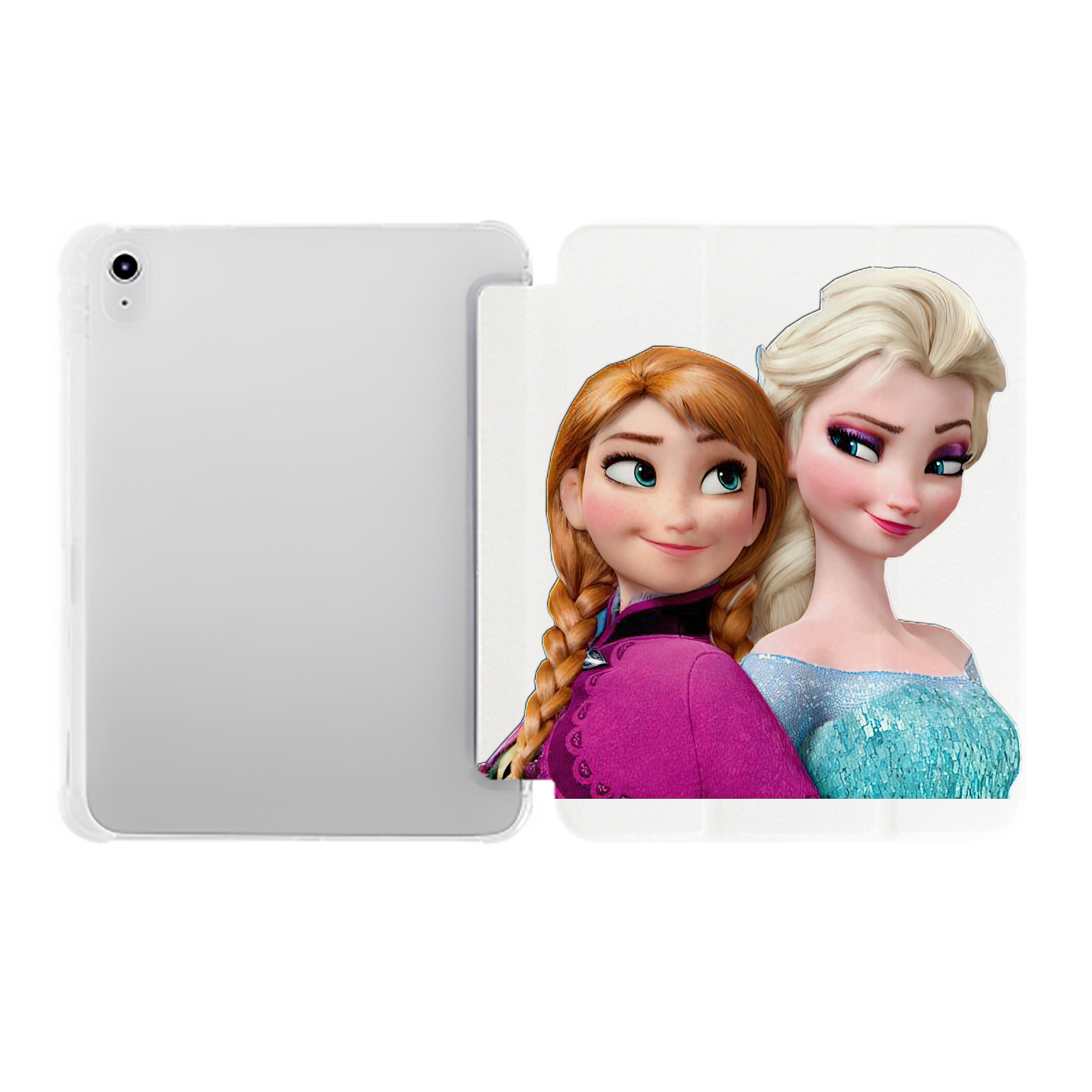 （画像用） アナと雪の女王 アンナ エルサ Frozen Anna Elsa IPad ケース ペン収納付き 三つ折りスタンド PUレザー×シリコン 対応機種9.5/10.5/10.9インチ